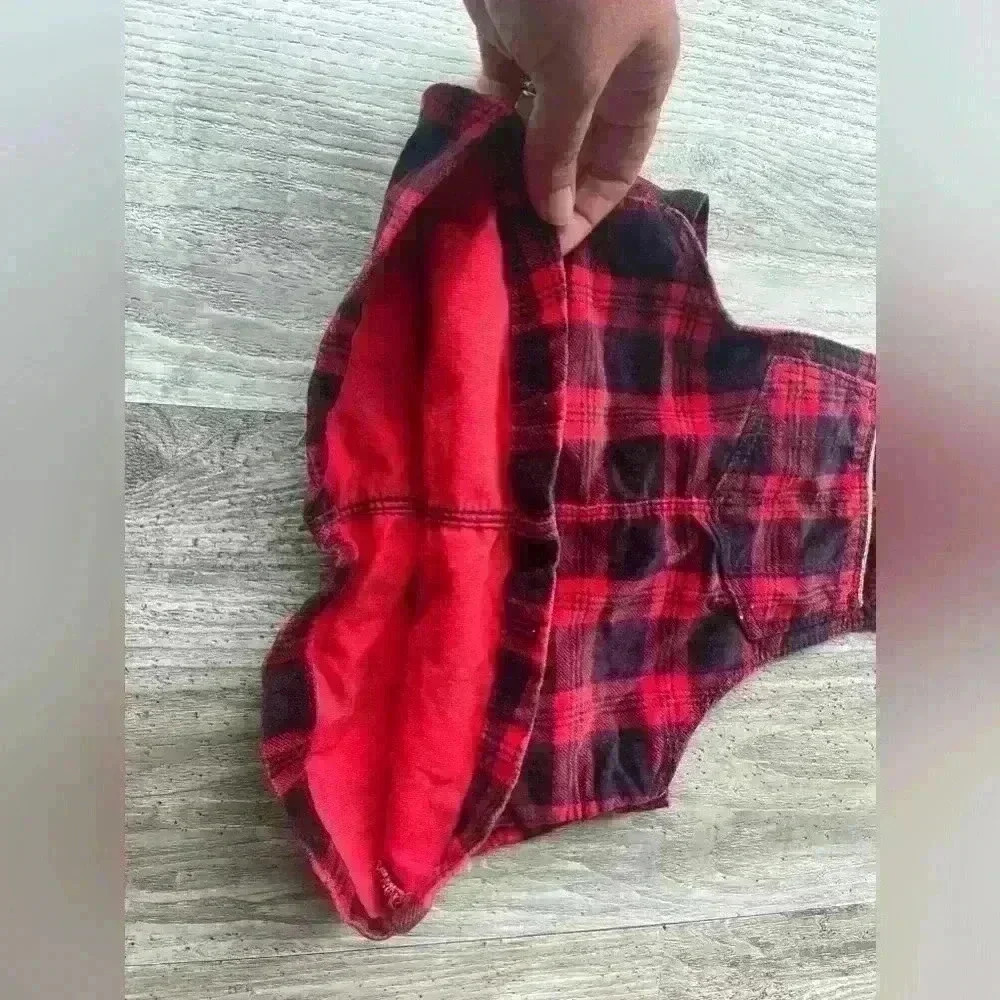 Girls Osh Kosh B’Gosh Buffalo plaid velvet overall jumper dress- 6 months - Picture 5 of 5